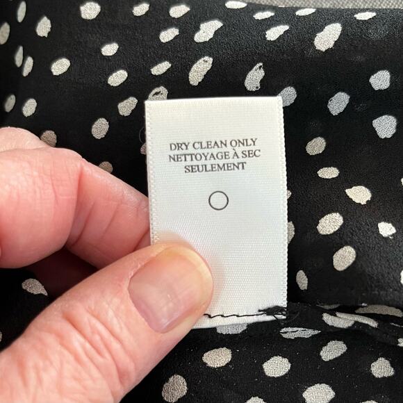 A.L.C. Iggy Black White Polka Dot Silk Georgette Layered Halter Top Blouse 4 - Picture 10 of 11